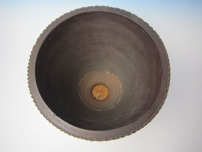 画像2: Ｈ-57　日本　琉球紫泥浮彫胴紐丸　美術鉢