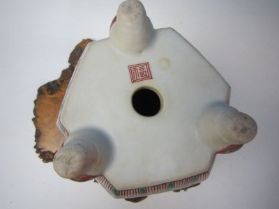 画像3: Ｈ-68　九谷焼　「染付人物画外縁六角鉢」　美術鉢