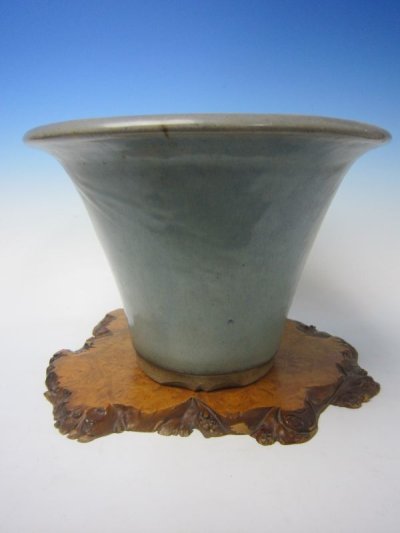 画像1: Ｈ-73 中国　古盆器　「中渡均窯陣笠丸」　美術鉢
