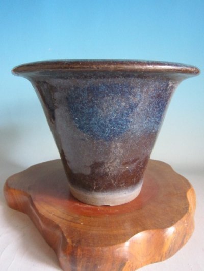 画像1: Ｈ-109　中国　古盆器　「中渡海鼠外縁陣笠丸」　美術鉢