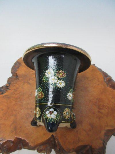 画像3: Ｈ-13　京楽焼　新品　「愛楽園製　小菊」　万年青鉢　3.5号
