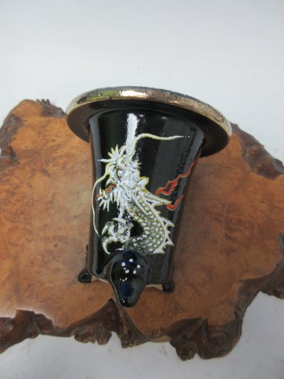 画像2: Ｈ-19　京楽焼　新品　「愛楽園製　龍」　万年青鉢　3.0号