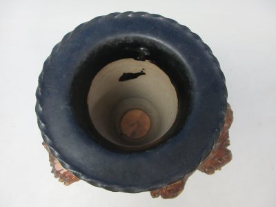 画像2: Ｈ-51　京楽焼　古鉢　「加茂黒 縄縁黒鉢」　美術鉢　4.0号