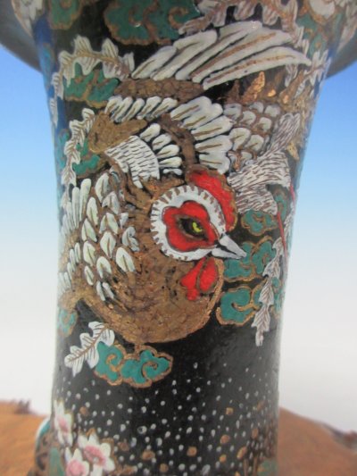 画像2: Ｈ-55　京楽焼　新品　「布施覚氏作 縄縁鳳凰」　美術鉢　3.8号